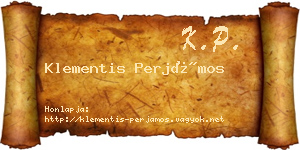 Klementis Perjámos névjegykártya